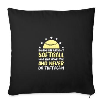 Softball - Sofa pillowcase 17,3'' x 17,3'' (45 x 45 cm) - black - Front
