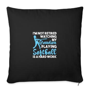 Softball - Sofa pillowcase 17,3'' x 17,3'' (45 x 45 cm) - black - Front