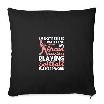 Softball - Sofa pillowcase 17,3'' x 17,3'' (45 x 45 cm) - black - Front