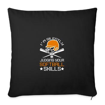 Softball - Sofa pillowcase 17,3'' x 17,3'' (45 x 45 cm) - black - Front