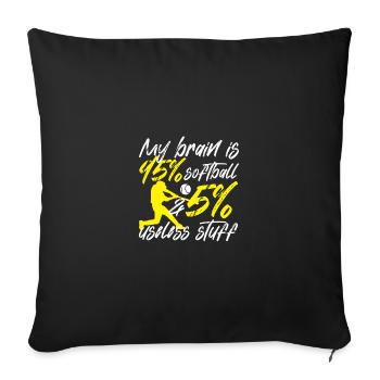 Softball - Sofa pillowcase 17,3'' x 17,3'' (45 x 45 cm) - black - Front