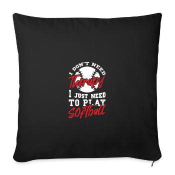 Softball - Sofa pillowcase 17,3'' x 17,3'' (45 x 45 cm) - black - Front