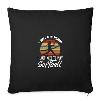 Softball - Sofa pillowcase 17,3'' x 17,3'' (45 x 45 cm) - black - Front