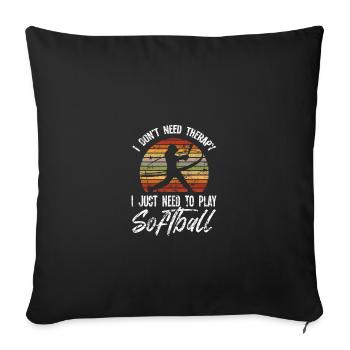 Softball - Sofa pillowcase 17,3'' x 17,3'' (45 x 45 cm) - black - Front