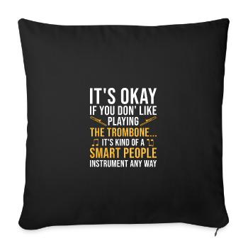 Trombone trombonist - Sofa pillowcase 17,3'' x 17,3'' (45 x 45 cm) - black - Front