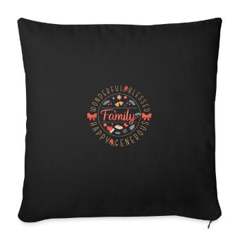 Christmas Family - Sofa pillowcase 17,3'' x 17,3'' (45 x 45 cm) - black - Front
