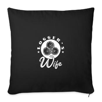 Bûcheron Bûcheron Tronçonneuse - Housse de coussin décorative 45 x 45 cm - noir - Devant