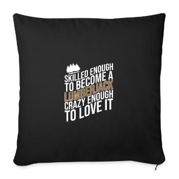 Bûcheron Bûcheron Tronçonneuse - Housse de coussin décorative 45 x 45 cm - noir - Devant