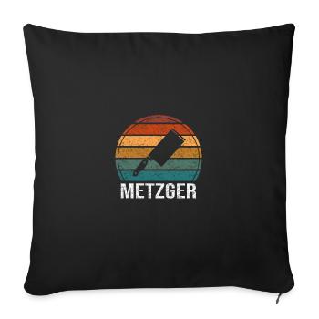 Metzger Fleischer Schlachter - Sofakissenbezug 45 x 45 cm - Schwarz - Vorne