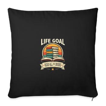 Read all books - Sofa pillowcase 17,3'' x 17,3'' (45 x 45 cm) - black - Front