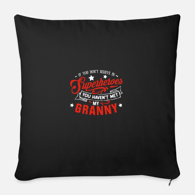Superheldin Oma - Großmutter Omi Partner Shirt - Sofakissenbezug 45 x 45 cm - Schwarz