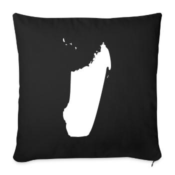 Madagascar map flag - Sofa pillowcase 17,3'' x 17,3'' (45 x 45 cm) - black - Front