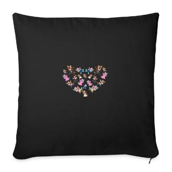 Unicorn Heart Fantasy Animal Gift Dabbing Unicorn - Sofa pillowcase 17,3'' x 17,3'' (45 x 45 cm) - black - Front