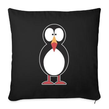 Papageitaucher Puffin Papageientaucher - Sofa pillowcase 17,3'' x 17,3'' (45 x 45 cm) - black - Front