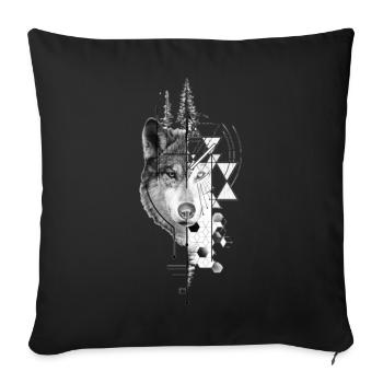 Wolf Design - Sofakissenbezug 45 x 45 cm - Schwarz - Vorne