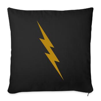 Golden Lightning Bolt - Sofa pillowcase 17,3'' x 17,3'' (45 x 45 cm) - black - Front