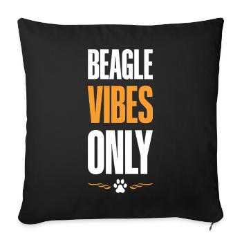 Beagle Vibes Uniquement de la Bonne Humeur - Housse de coussin décorative 45 x 45 cm - noir - Devant