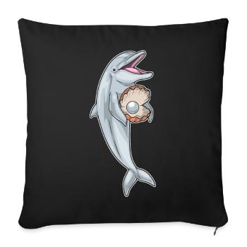 Dolphin Pearl - Sofa pillowcase 17,3'' x 17,3'' (45 x 45 cm) - black - Front