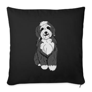 Bernedoodle Dog - Sofa pillowcase 17,3'' x 17,3'' (45 x 45 cm) - black - Front