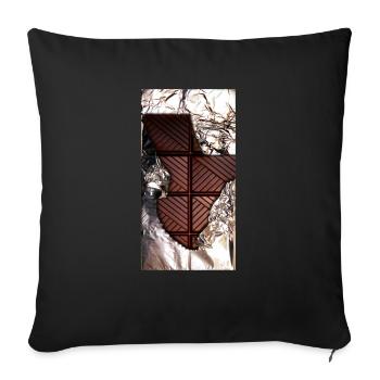 Chocolat - Housse de coussin décorative 45 x 45 cm - noir - Devant