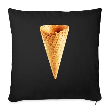 Waffel - Sofakissenbezug 45 x 45 cm - Schwarz - Vorne