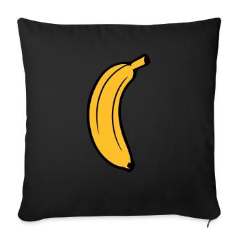fruits banane délicieux manger sain peau de banane krum - Housse de coussin décorative 45 x 45 cm - noir - Devant