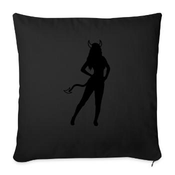 Satan Hot Girl - Sofa pillowcase 17,3'' x 17,3'' (45 x 45 cm) - black - Front