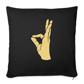 Perfekt sehr lecker Handgeste - Sofakissenbezug 45 x 45 cm - Schwarz - Vorne