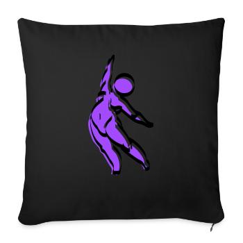 mollig lila - Sofakissenbezug 45 x 45 cm - Schwarz - Vorne