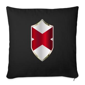 Drapeau de l’État de l’Alabama sur un bouclier de style croisé - Housse de coussin décorative 45 x 45 cm - noir - Devant