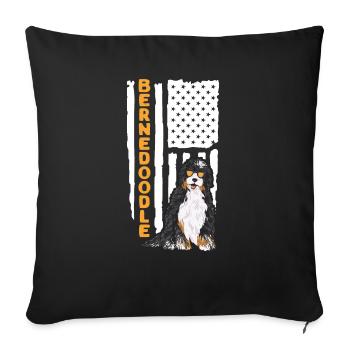 Bernedoodle Dog - Sofa pillowcase 17,3'' x 17,3'' (45 x 45 cm) - black - Front
