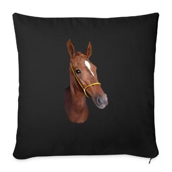 Stylized Horse Head - Sofa pillowcase 17,3'' x 17,3'' (45 x 45 cm) - black - Front