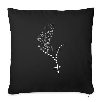 Vierge Marie Jésus Bible Religion chrétienne Madone - Housse de coussin décorative 45 x 45 cm - noir - Devant