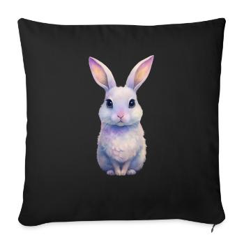 Cuterabbitrabbit - Sofa pillowcase 17,3'' x 17,3'' (45 x 45 cm) - black - Front