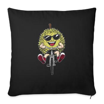 Durian Radfahren auf dem Fahrrad Geschenk - Sofakissenbezug 45 x 45 cm - Schwarz - Vorne