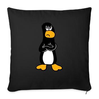 Penguin Angry Offended Crossed Arms Sour - Sofa pillowcase 17,3'' x 17,3'' (45 x 45 cm) - black - Front