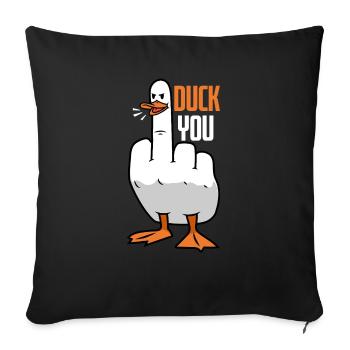 Duck You Ente - Sofa pillowcase 17,3'' x 17,3'' (45 x 45 cm) - black - Front