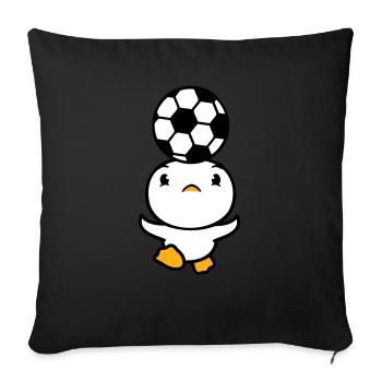 Duck Playing Soccer Header Ball Balancing Head - Sofa pillowcase 17,3'' x 17,3'' (45 x 45 cm) - black - Front