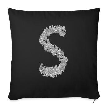 Buchstabe S Geschenk Name - Sofakissenbezug 45 x 45 cm - Schwarz - Vorne