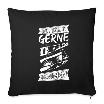 I like to share Halloween Party Saying - Sofa pillowcase 17,3'' x 17,3'' (45 x 45 cm) - black - Front