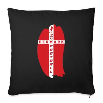 Denmark Map Football Flag Championship - Sofa pillowcase 17,3'' x 17,3'' (45 x 45 cm) - black - Front