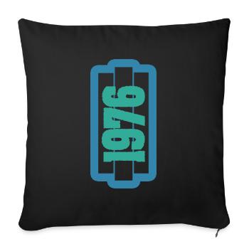 Year 1976 - Sofa pillowcase 17,3'' x 17,3'' (45 x 45 cm) - black - Front