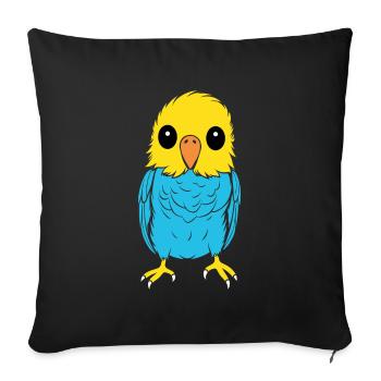Cute little parakeet - Sofa pillowcase 17,3'' x 17,3'' (45 x 45 cm) - black - Front