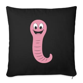 earthworm - Sofa pillowcase 17,3'' x 17,3'' (45 x 45 cm) - black - Front