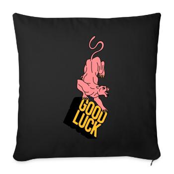 GOOD LUCK | Retro | Vintage | design - Sofa pillowcase 17,3'' x 17,3'' (45 x 45 cm) - black - Front