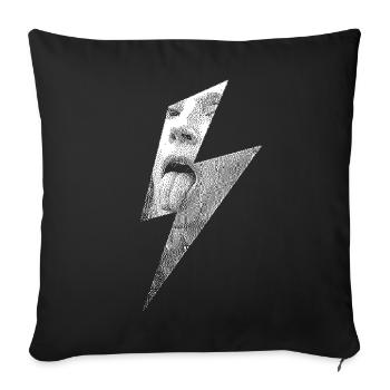 Rebel Lightning Bolt Lick - Sofa pillowcase 17,3'' x 17,3'' (45 x 45 cm) - black - Front