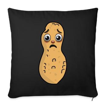 Erdnuss Erdnüsse Nuss Kind Kinder Nüsse - Sofakissenbezug 45 x 45 cm - Schwarz - Vorne
