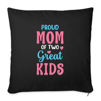 Proud Mom Of Two Great Kids Chaos Coordinator Mom - Sofa pillowcase 17,3'' x 17,3'' (45 x 45 cm) - black - Front