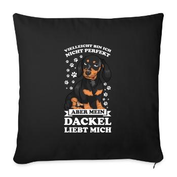 Dackel Hund Dackel Liebhaber Geschenk - Sofakissenbezug 45 x 45 cm - Schwarz - Vorne