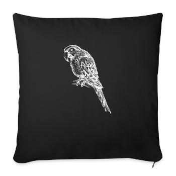 Papagei Tropisch exotisch - Sofakissenbezug 45 x 45 cm - Schwarz - Vorne